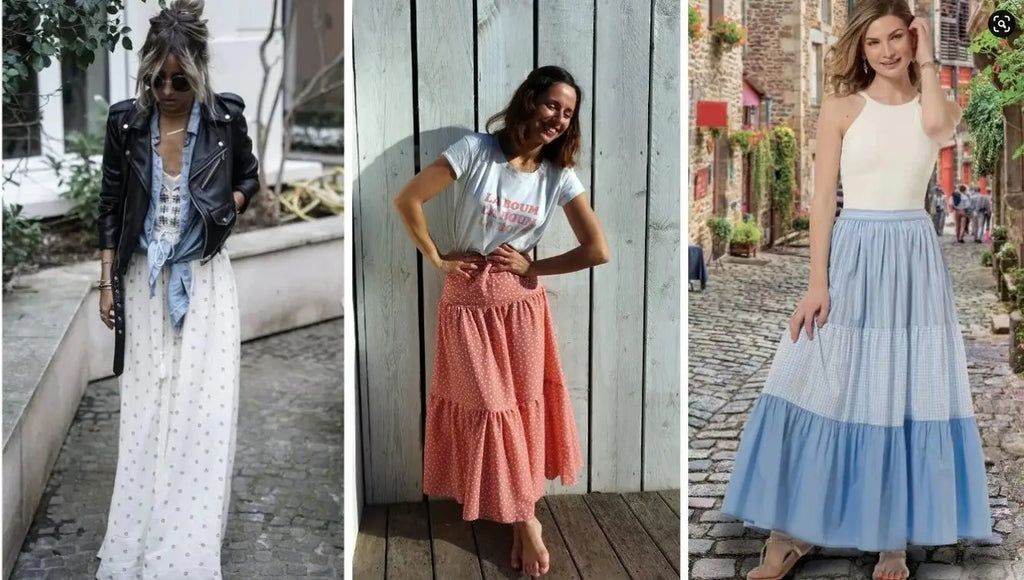 How to wear high-waisted long skirts?