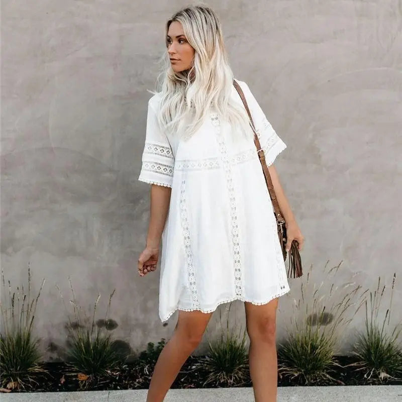 White Dress 100 Cotton Plus Size Summer Dresses Shop White Boho