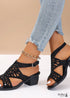 2024 Bohemian Chunky Heel Hollow Sandals