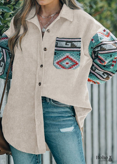 2024 Boho Patchwork Thin Coat