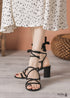 2024 Chunky Heel Square Toe Cross Strap High Heel Sandals
