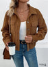 2024 Corduroy Lapel Vintage Brown Jacket