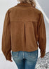 2024 Corduroy Lapel Vintage Brown Jacket