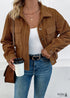 2024 Corduroy Lapel Vintage Brown Jacket