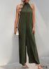 2024 New Halter Neck Solid Color Straight Jumpsuit