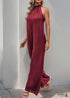 2024 New Halter Neck Solid Color Straight Jumpsuit
