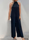 2024 New Halter Neck Solid Color Straight Jumpsuit