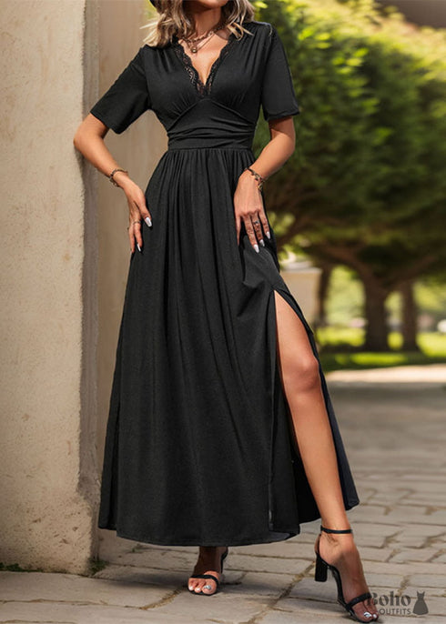 2024 New Lapel Boho Shirt Dress