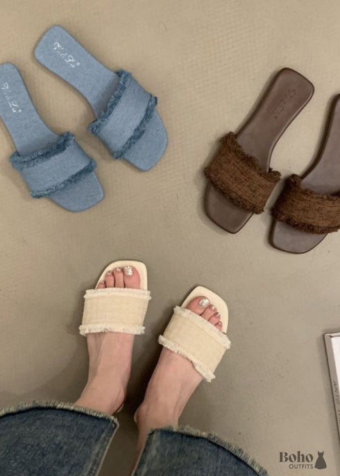 2024 New Style Boho Soft Flat Beach Slippers