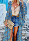 Nuevo vestido bohemio azul de verano 2024