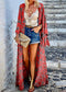 2024 New Summer Red Boho Dress