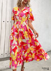 2024 New V-neck Printed Cardigan Dress