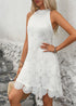 2024 New White Sleeveless Halter Dress