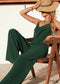 2024 Simple Style Solid Color High Waist Slim Boho Jumpsuit