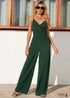 2024 Simple Style Solid Color High Waist Slim Boho Jumpsuit