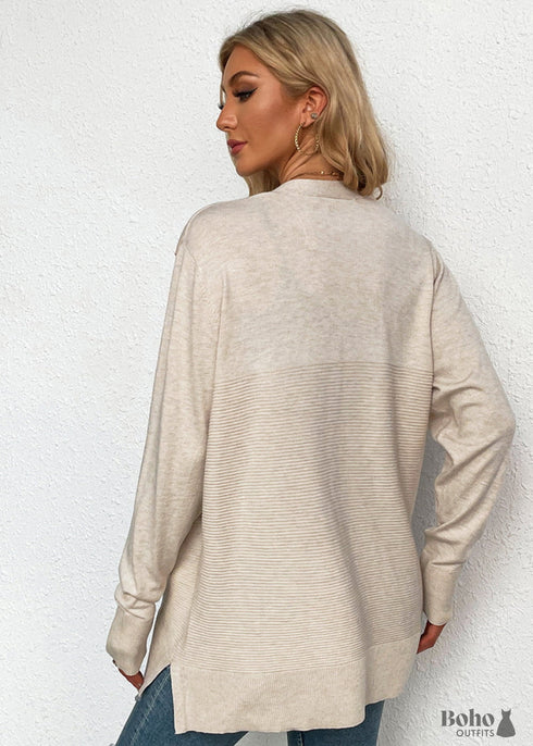 2024 Spring and Summer New Loose Casual Temperament Long Sleeve Knitted Boho Cardigan