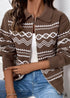 2024Boho New Style Lapel Casual Knitted Sweater