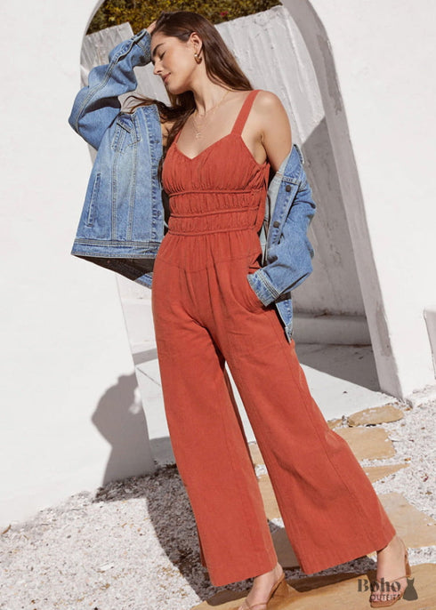 Azeena 2024 New Hobo Solid Color Holiday Fashion Jumpsuit