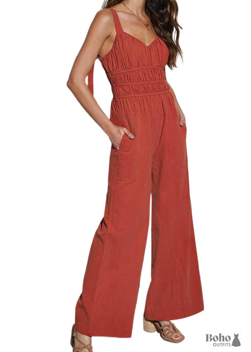 Azeena 2024 New Hobo Solid Color Holiday Fashion Jumpsuit