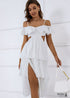 Backless White Boho Midi Dress Valeria