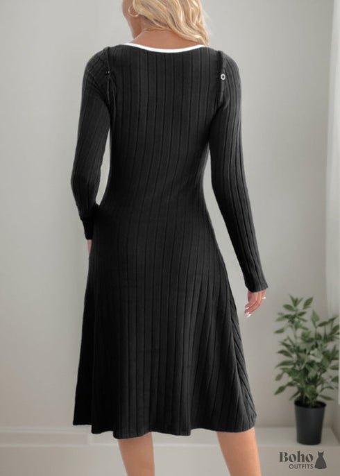 Black and white contrast suspender set slit skirt