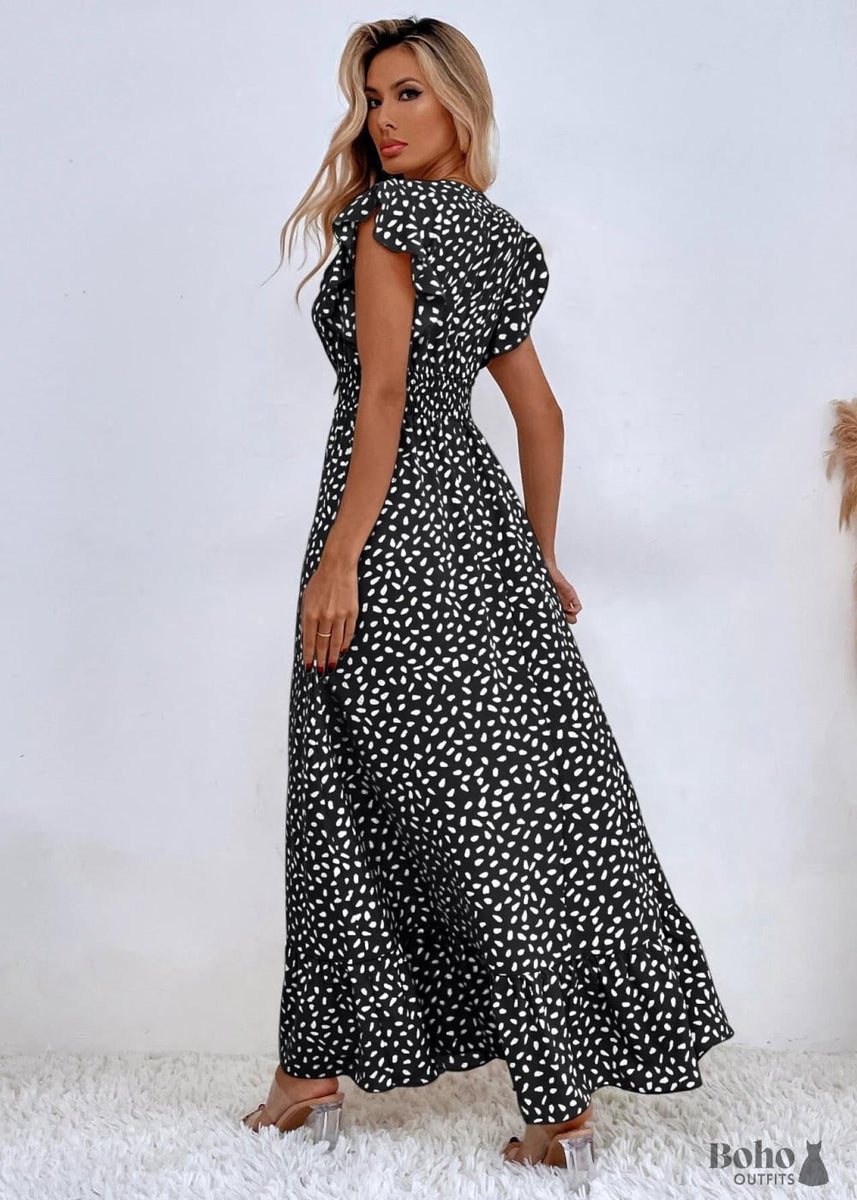 black flowy boho dress