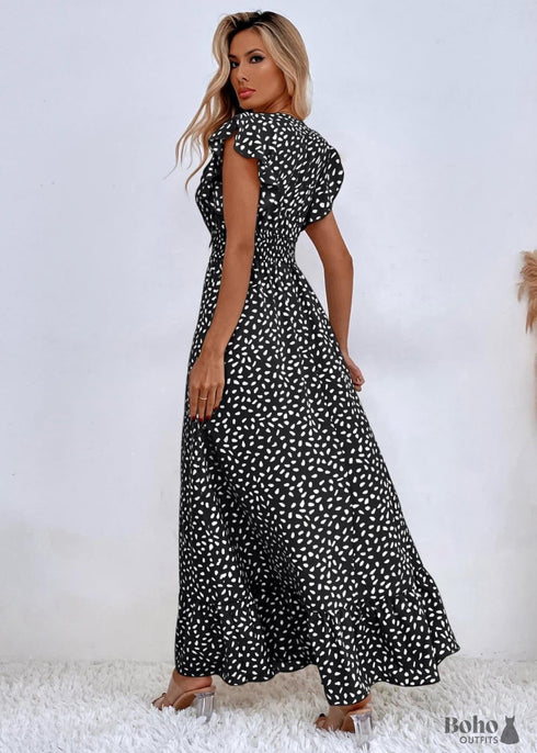 vestido bohemio negro fluido