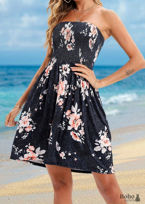 Bohemian Floral Beach Dress