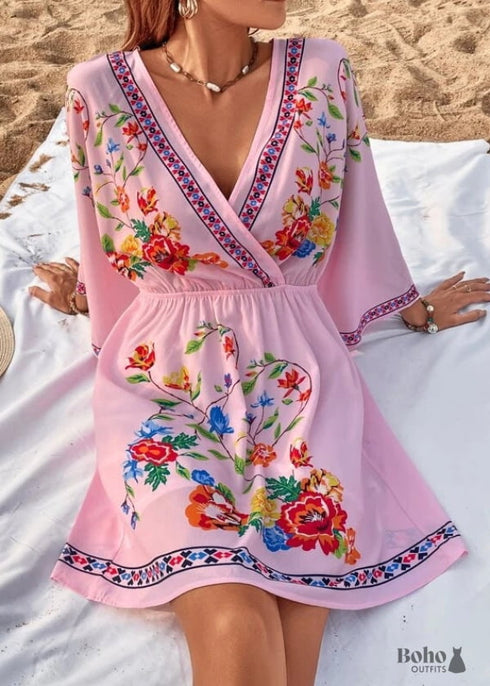 Bohemian Print Slimming Dress