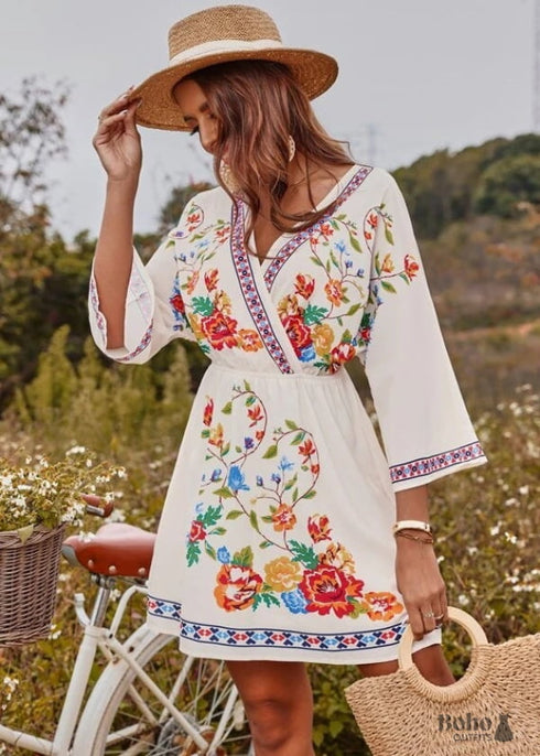 Bohemian Print Slimming Dress