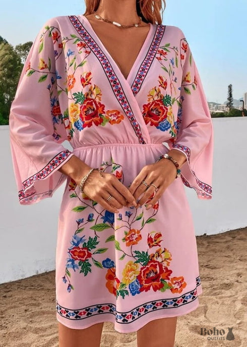 Bohemian Print Slimming Dress