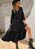 Bohemian Style black ruffle dress