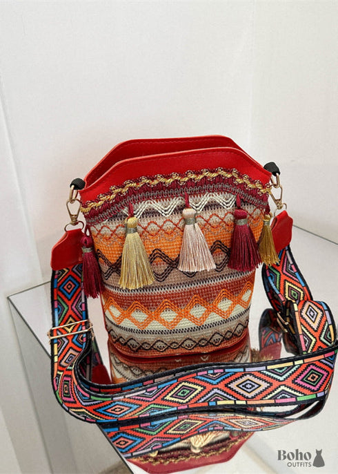 Bohemian Tassel Bucket Bag