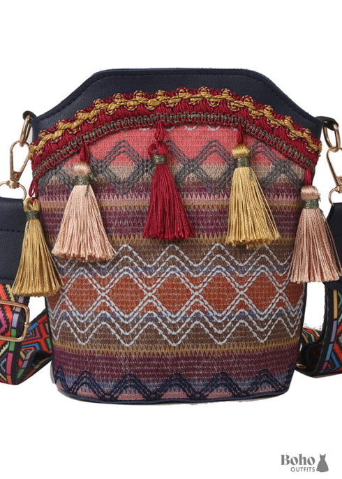 Bohemian Tassel Bucket Bag