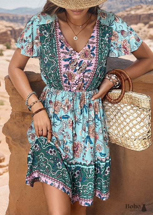 Bohemian V-neck Dress