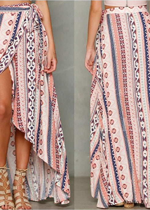Boho Asymmetrical Pinkish Skirt