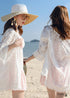 Boho Beach OuterwearLace Tassel Chiffon Shirt