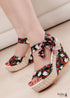 Boho Bow Wedge Sandals