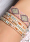 Pulsera Boho, Pulsera de Cristal, Rosa Pastel