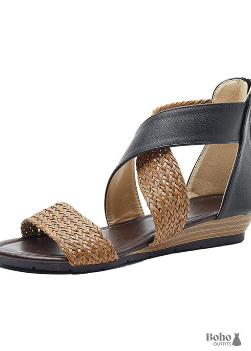 Boho Braided Wedge Sandals