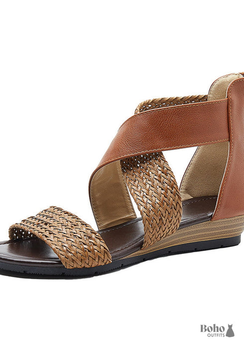 Boho Braided Wedge Sandals