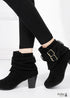 Boho Buckle Chunky Heel Boots