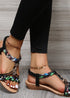 Boho Colorblock Open Toe Sandals