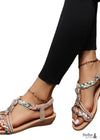 Sandalias de punta abierta con bloques de color bohemios