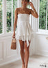 Boho Cotton and Linen Ruffled Tie-neck Dress