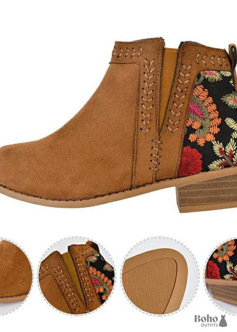 Boho Embroidered Women's Boots