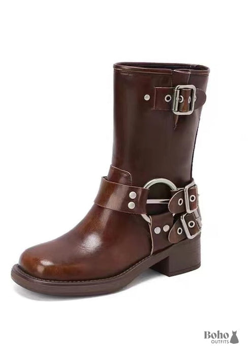 Boho Genuine Leather Cowboy Boots