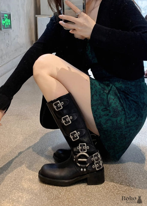 Boho Genuine Leather Cowboy Boots