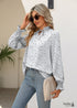 Boho Grey V-neck Tie Print Shirt