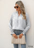 Boho Grey V-neck Tie Print Shirt
